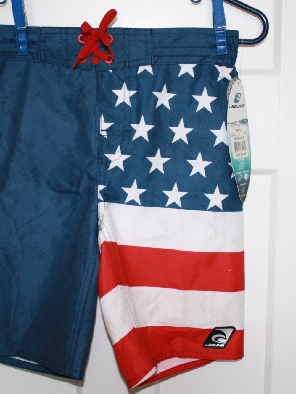 Laguna, Swim trunks, red, white, blue, Size Boys  NWT